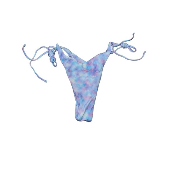 Tie-Dye Bikini Set Size Large Tie-Side Bottom Pastel Blue Sexy Beach Swimsuit - Picture 6 of 7